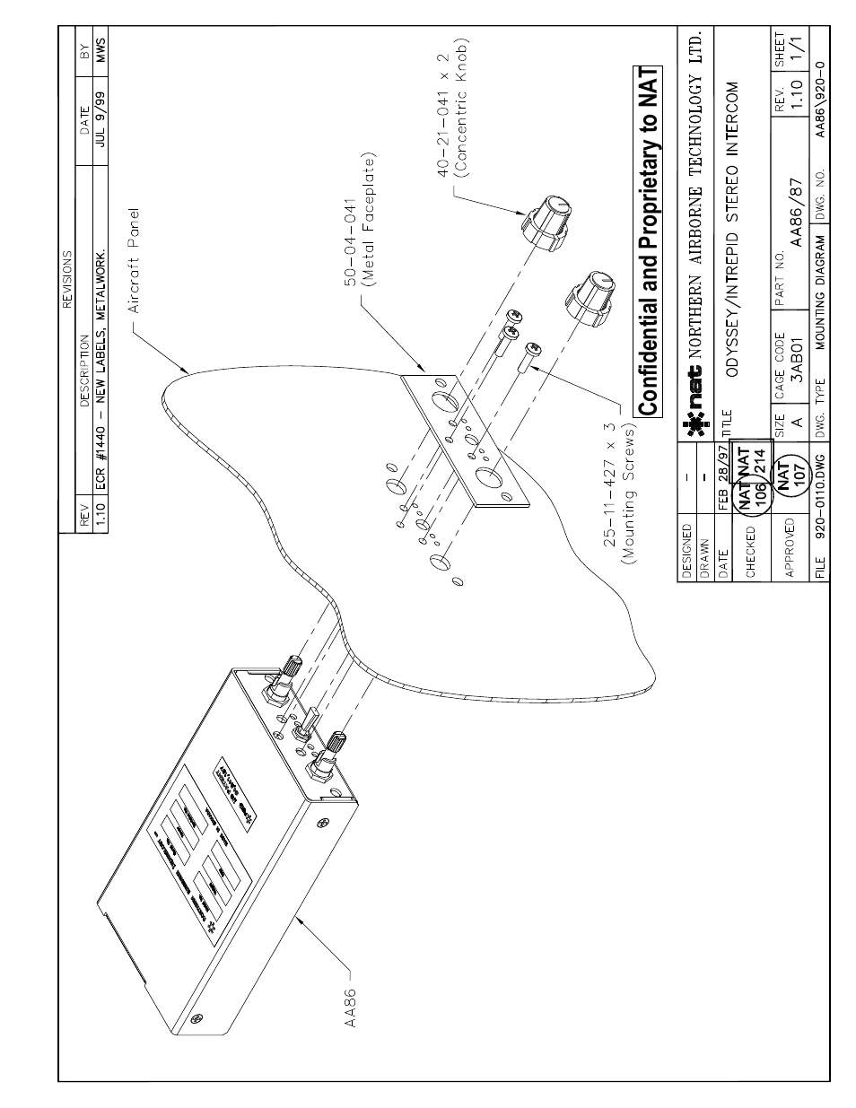 Mounting diagram | Northern Airborne Technology AA86 User Manual | Page 18 / 25
