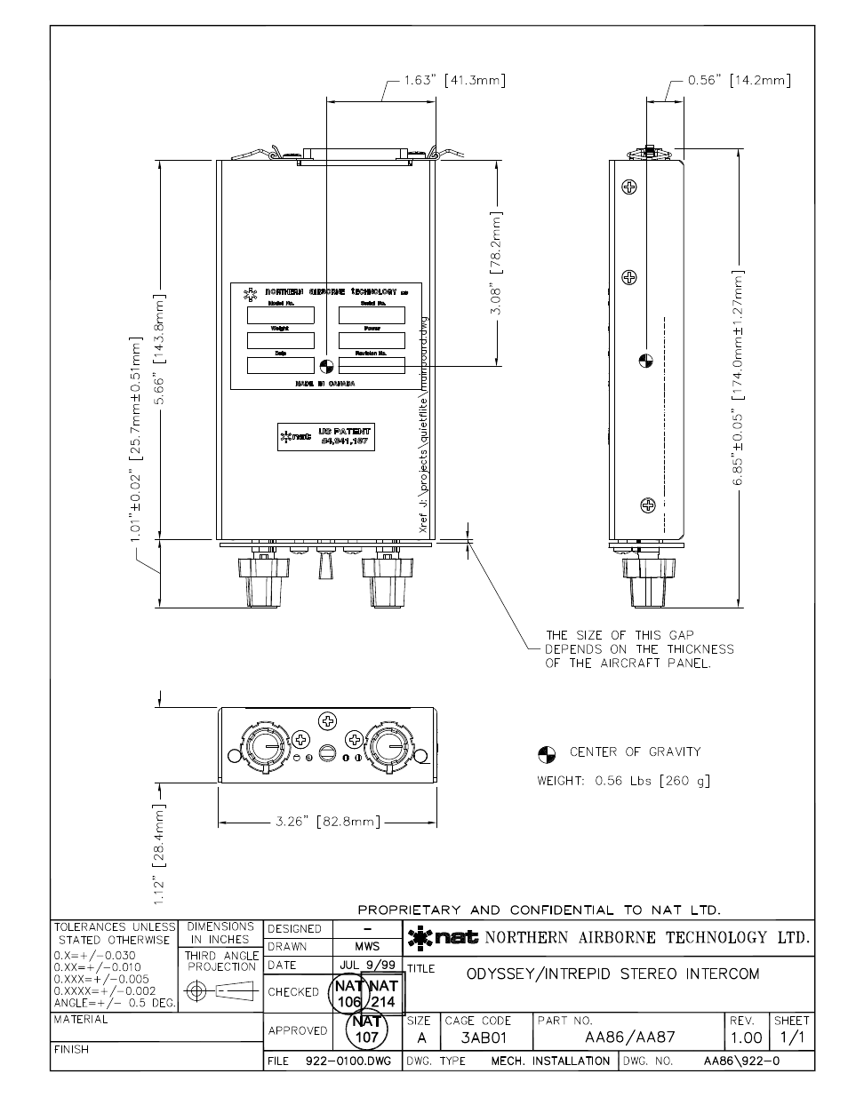 Mechanical installation | Northern Airborne Technology AA86 User Manual | Page 19 / 25