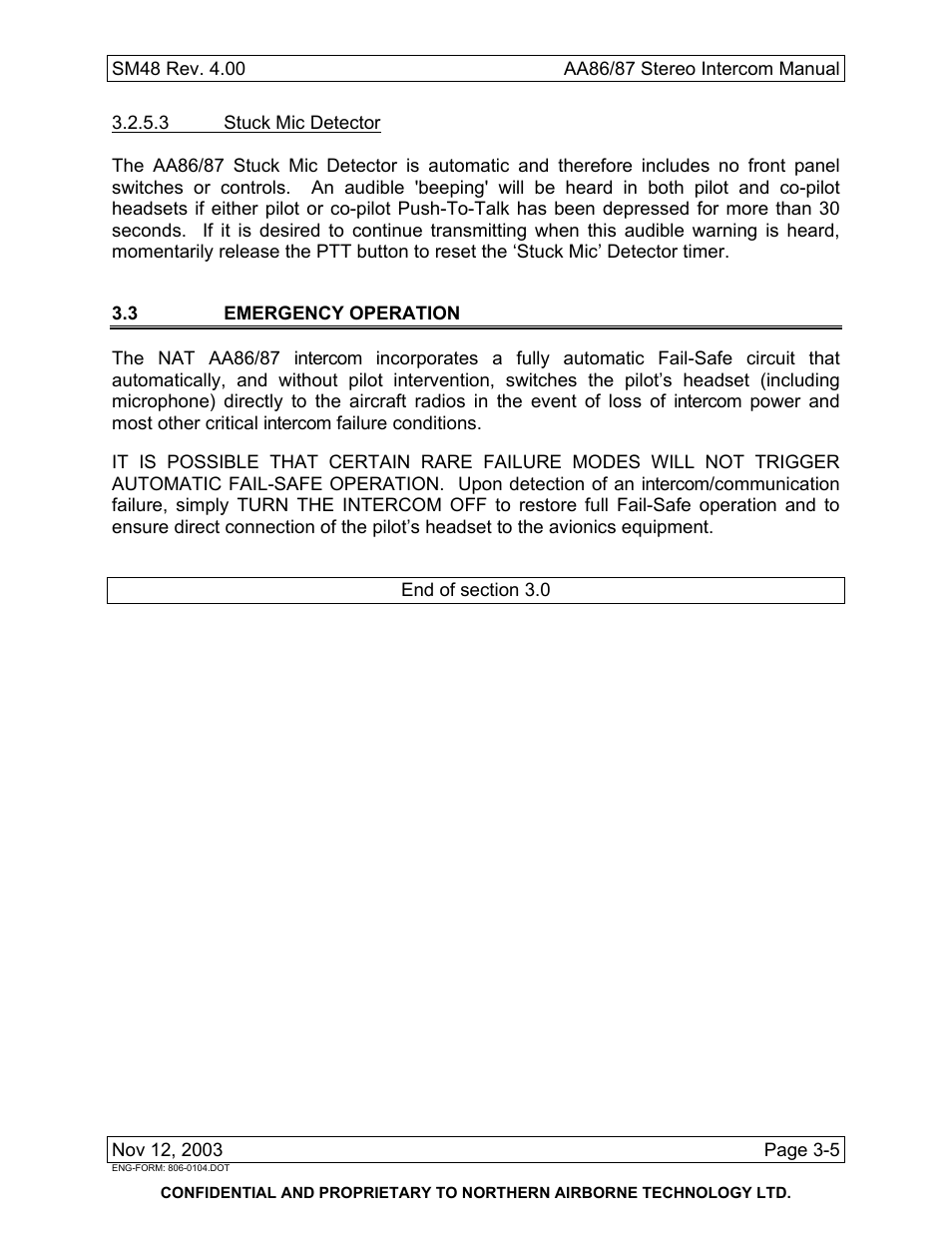 3 emergency operation | Northern Airborne Technology AA86 User Manual | Page 25 / 25