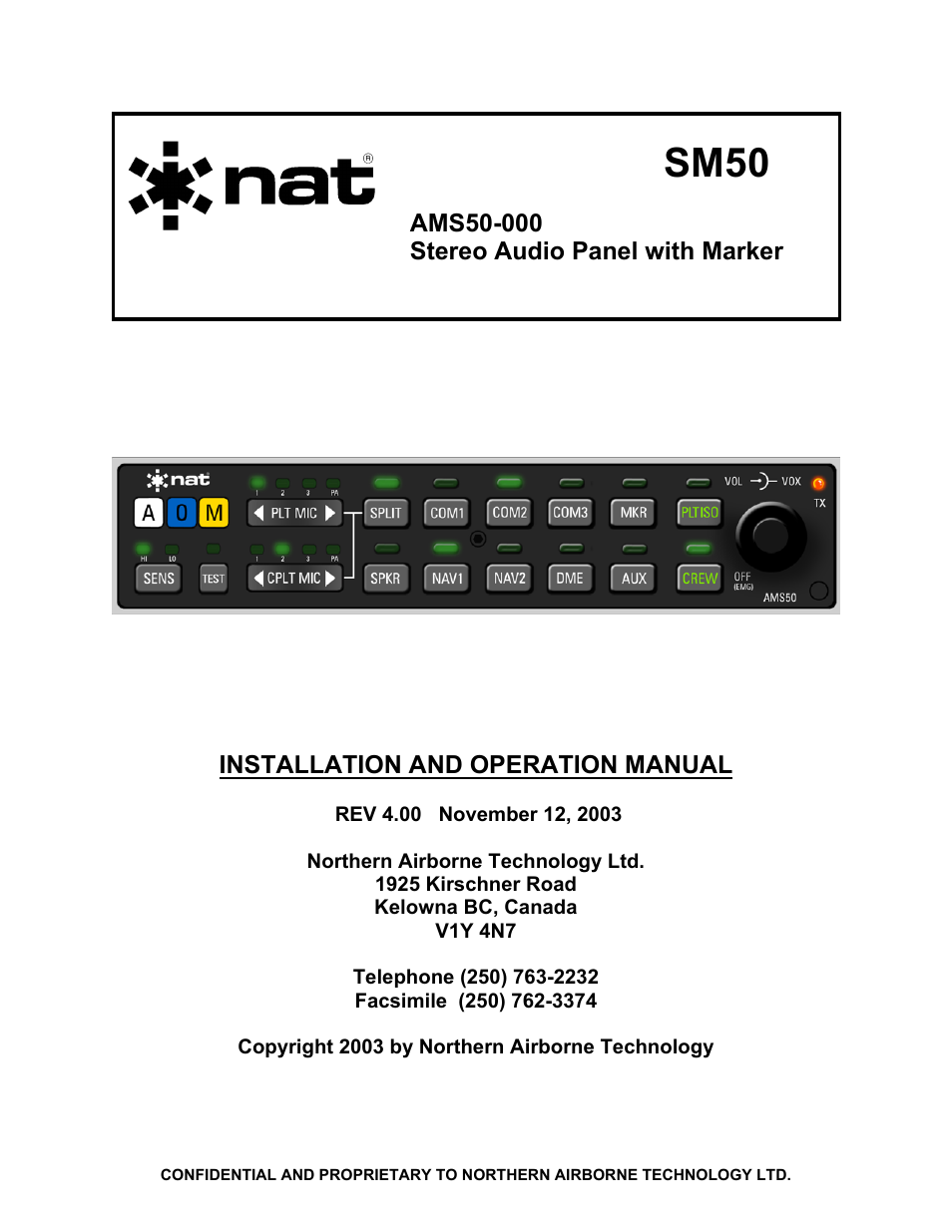 Northern Airborne Technology AMS50 User Manual | 54 pages