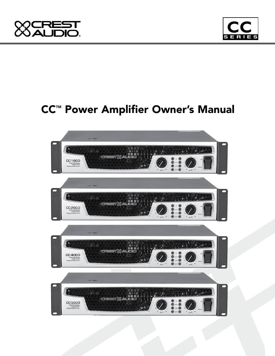 Crest Audio CC 1800 User Manual | 136 pages