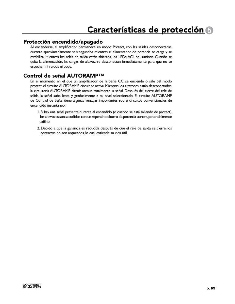 Características de protección | Crest Audio CC 1800 User Manual | Page 85 / 136