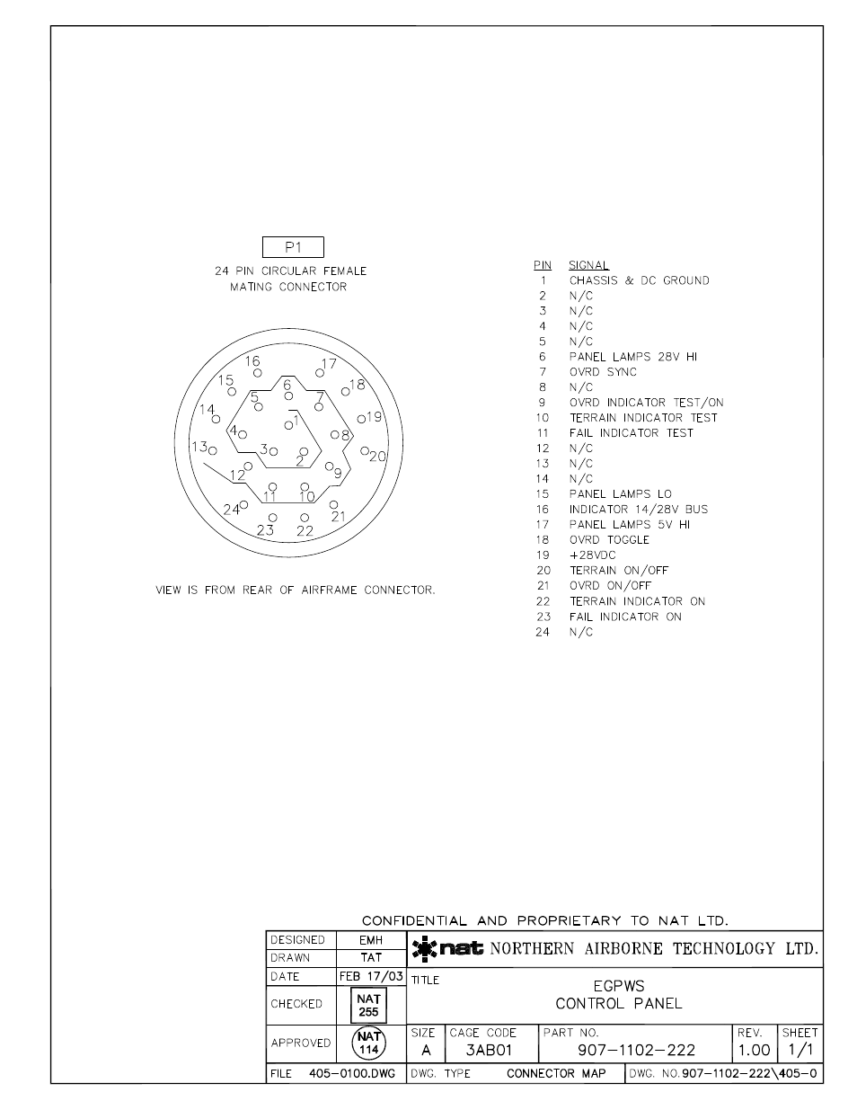 1102-222 connector map | Northern Airborne Technology RGT-102 User Manual | Page 11 / 18