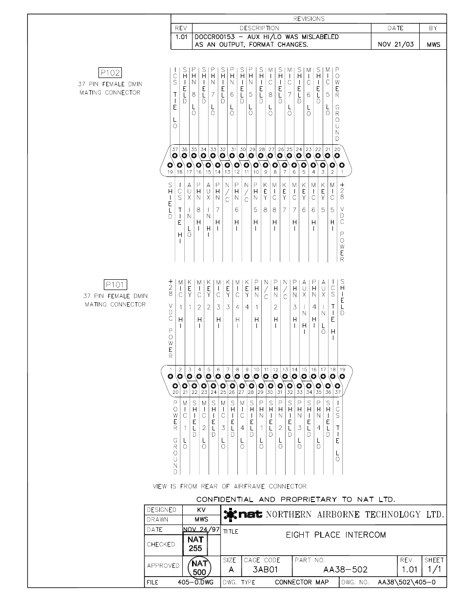 Connector map | Northern Airborne Technology AA38-5xx User Manual | Page 22 / 43