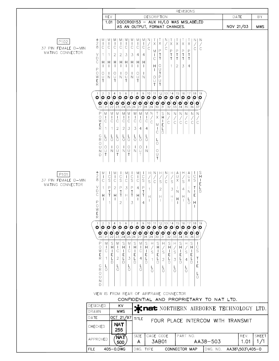 Connector map | Northern Airborne Technology AA38-5xx User Manual | Page 25 / 43