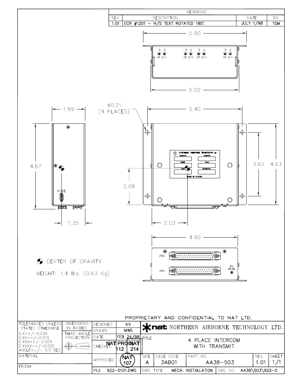 Mechanical installation | Northern Airborne Technology AA38-5xx User Manual | Page 26 / 43