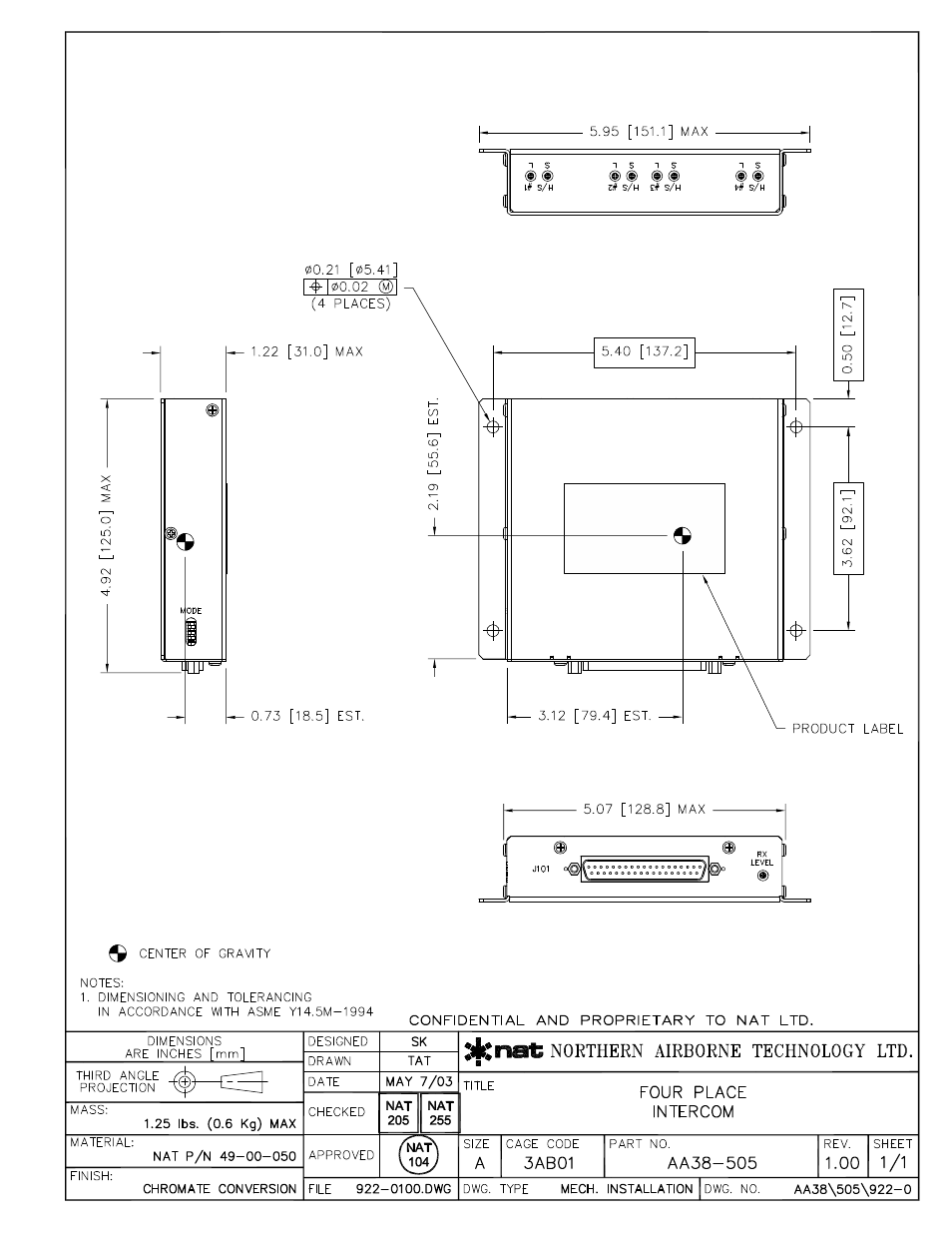 Mechanical installation | Northern Airborne Technology AA38-5xx User Manual | Page 29 / 43