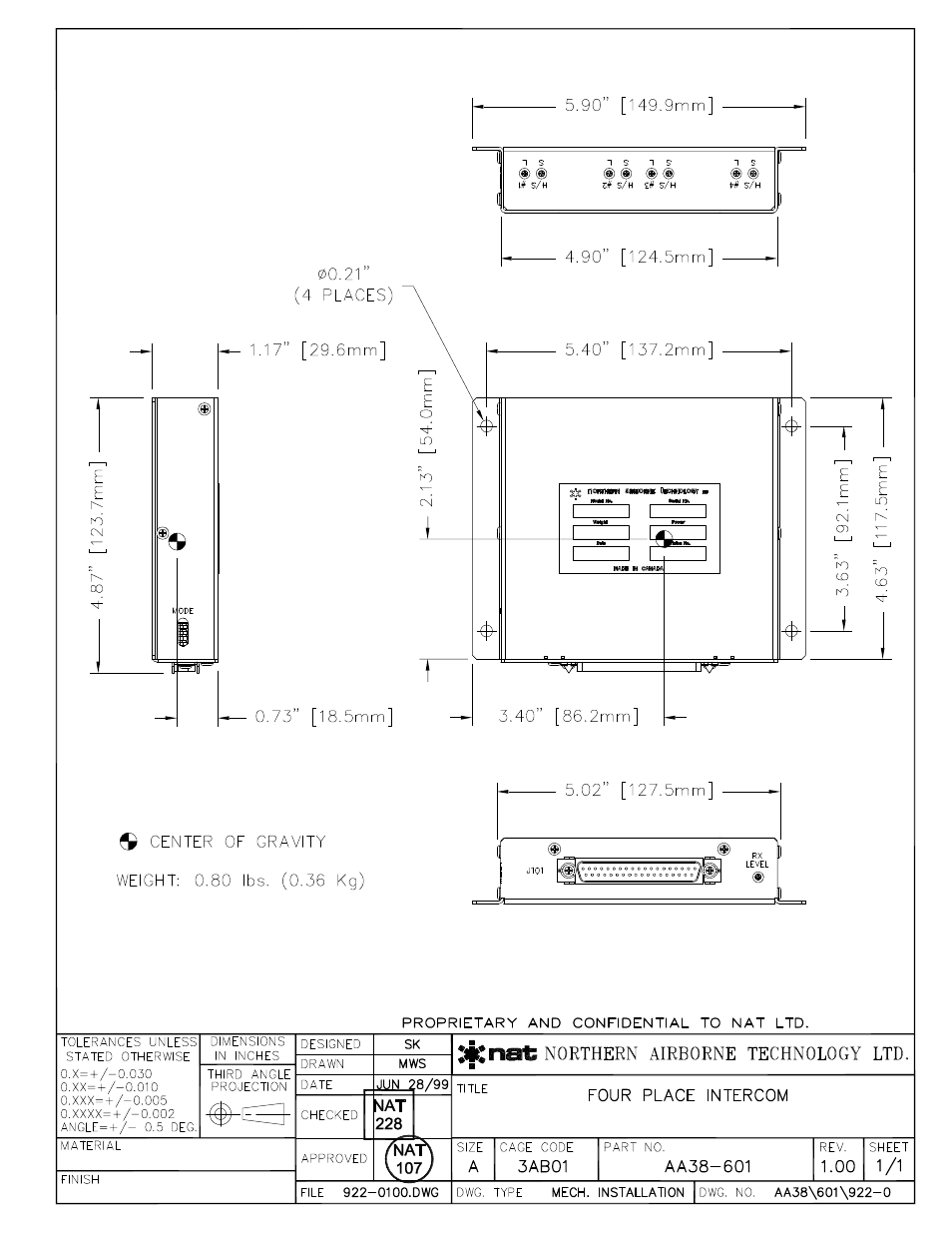 Mechanical installation | Northern Airborne Technology AA38-5xx User Manual | Page 30 / 43