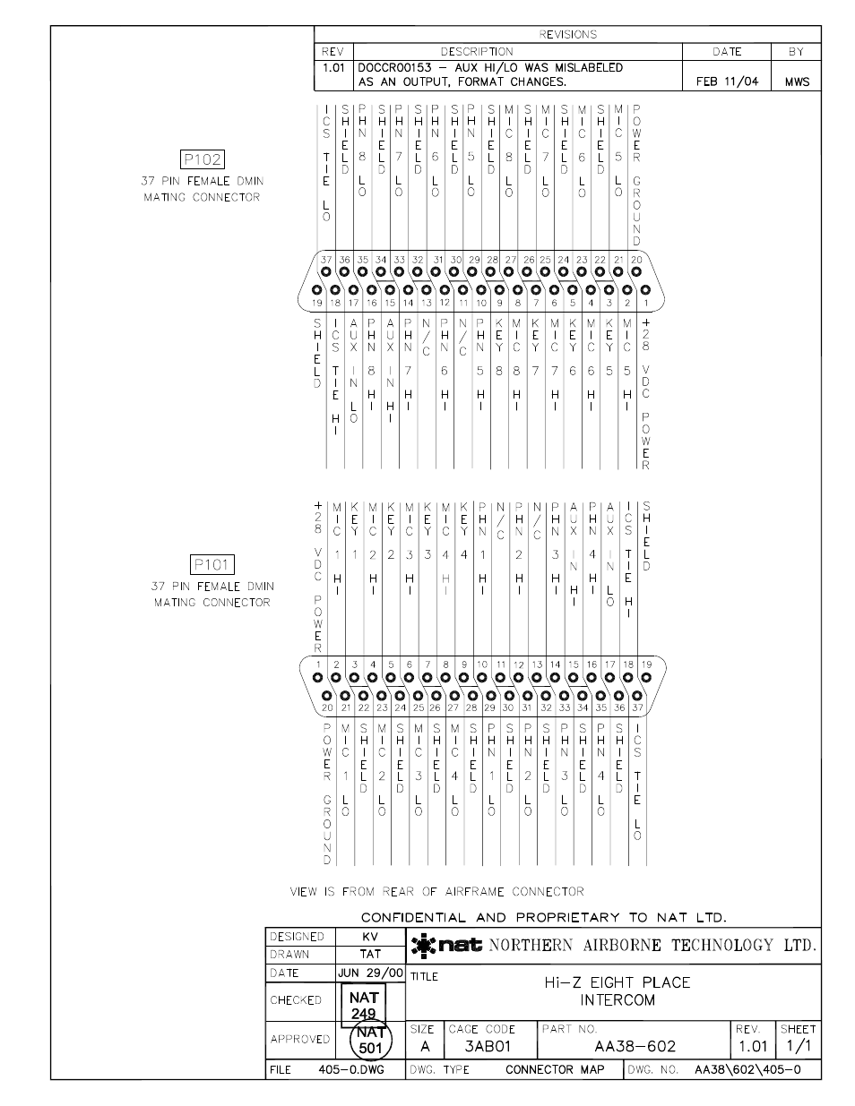 Connector map | Northern Airborne Technology AA38-5xx User Manual | Page 32 / 43
