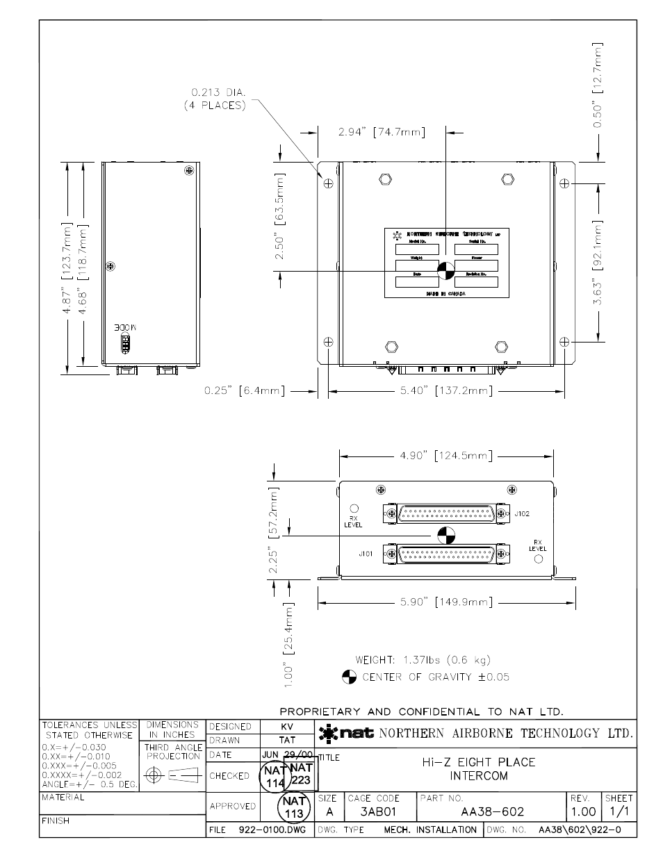 Mechanical installation | Northern Airborne Technology AA38-5xx User Manual | Page 33 / 43