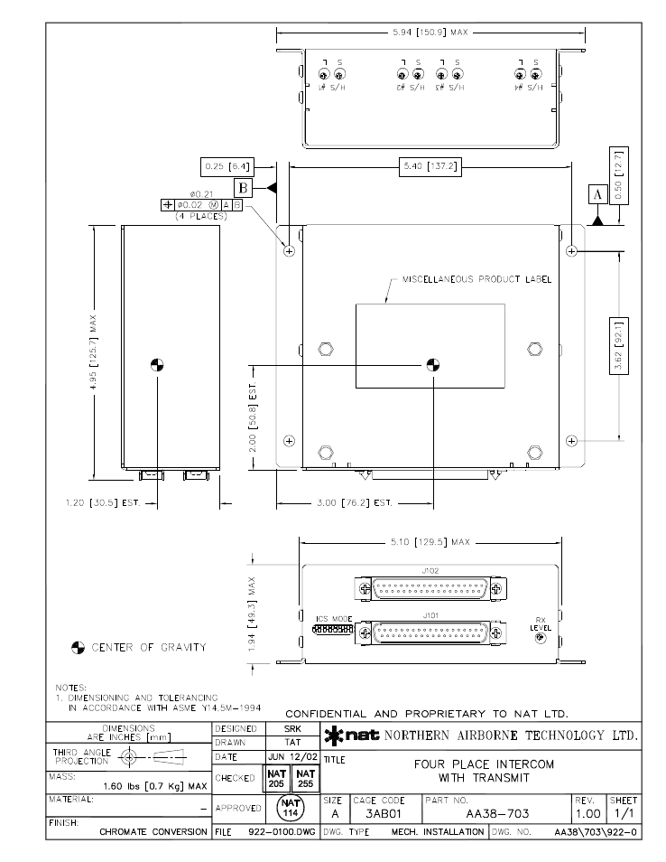 Mechanical installation | Northern Airborne Technology AA38-5xx User Manual | Page 39 / 43