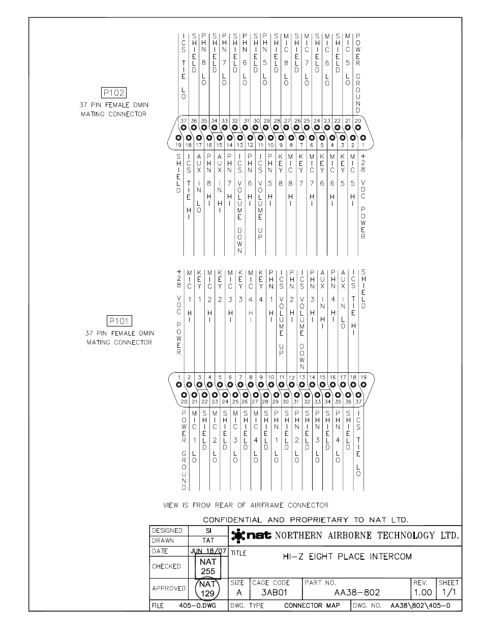 Connector map | Northern Airborne Technology AA38-5xx User Manual | Page 41 / 43
