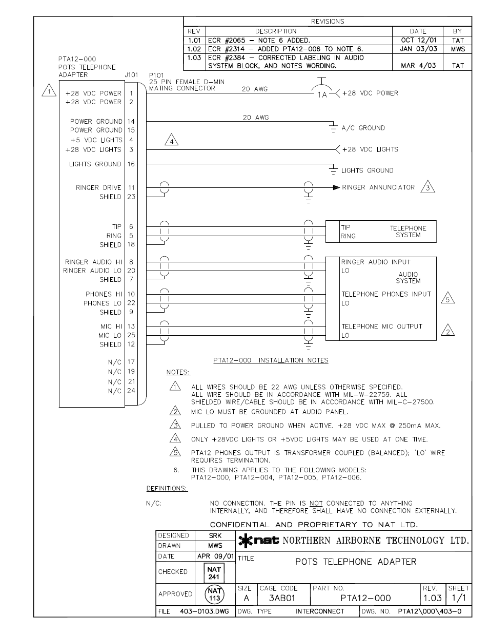 Interconnect | Northern Airborne Technology PTA12-0xx User Manual | Page 13 / 18
