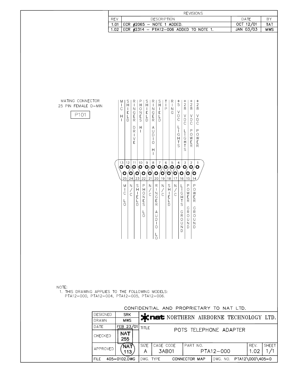 Connector map | Northern Airborne Technology PTA12-0xx User Manual | Page 14 / 18