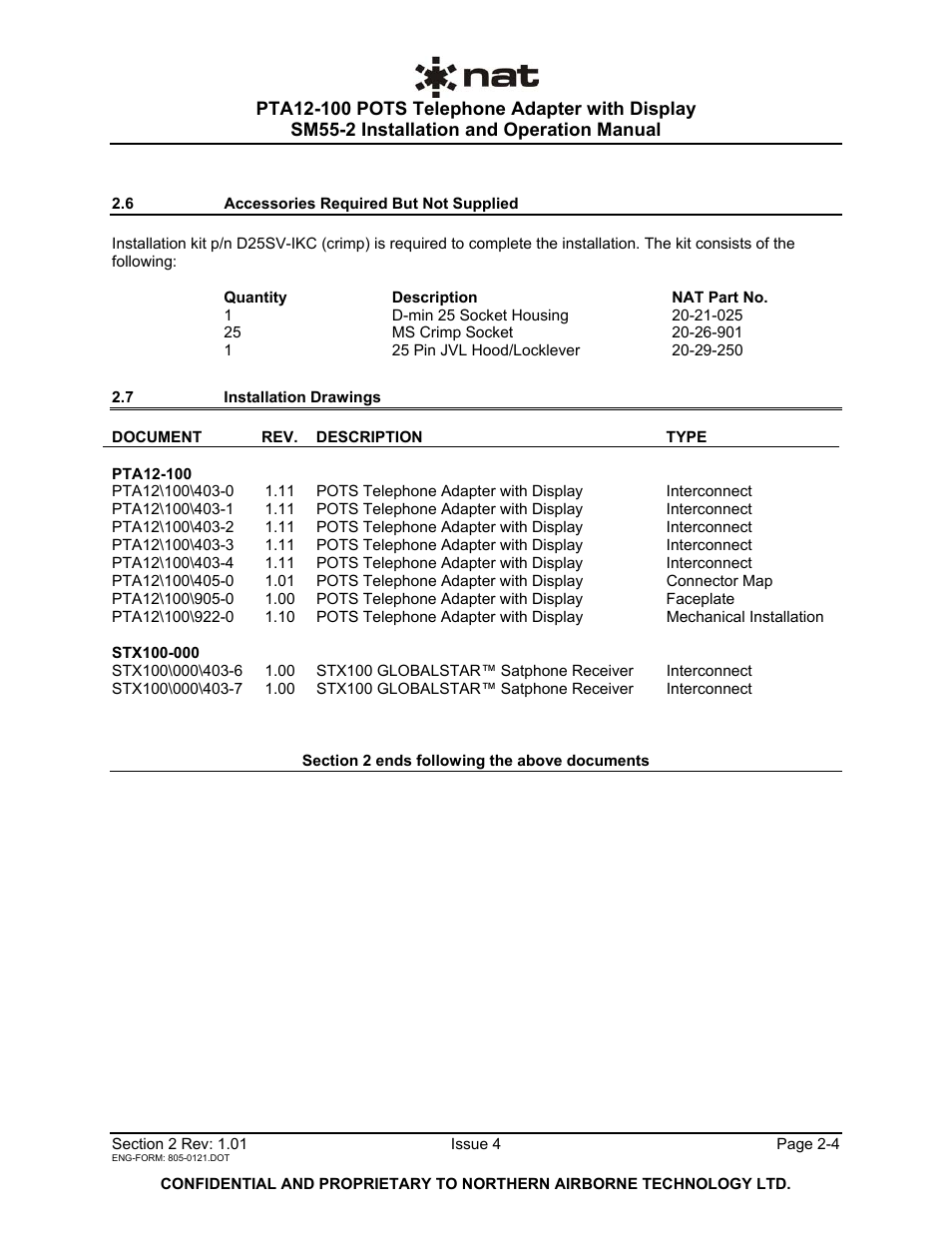 6 accessories required but not supplied, 7 installation drawings, Stx100-000 | Northern Airborne Technology PTA12-1xx User Manual | Page 13 / 32