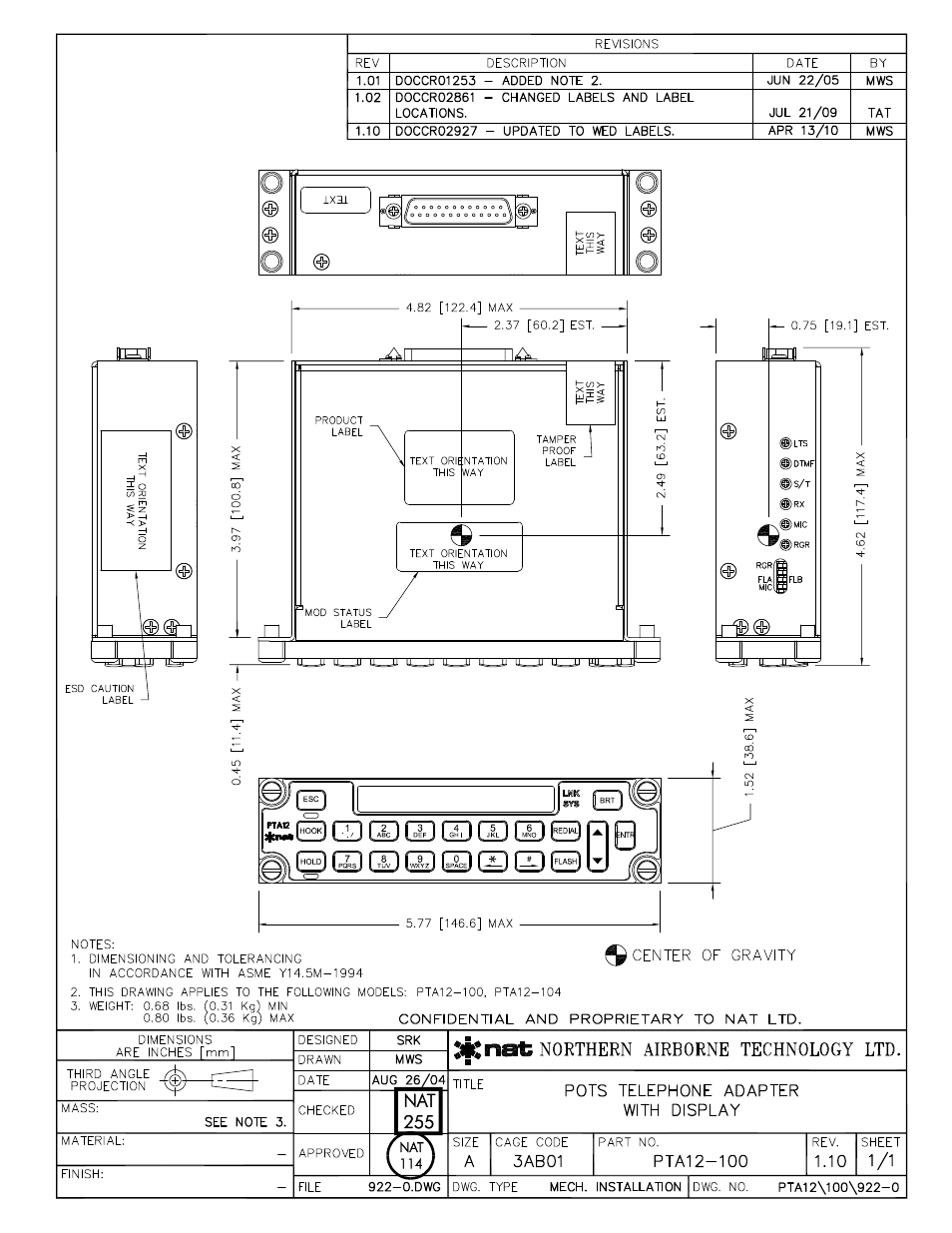 Mechanical installation | Northern Airborne Technology PTA12-1xx User Manual | Page 21 / 32