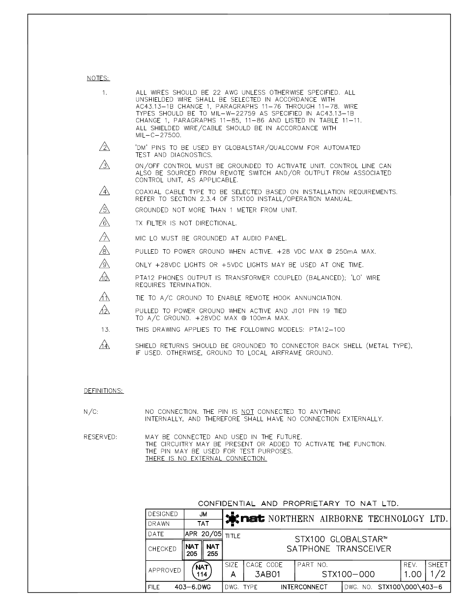 Interconnect | Northern Airborne Technology PTA12-1xx User Manual | Page 22 / 32