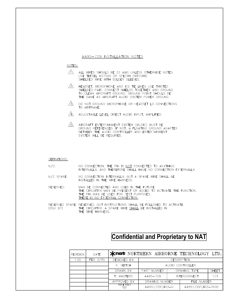 Interconnect, Confidential and proprietary to nat | Northern Airborne Technology AA9x User Manual | Page 23 / 49