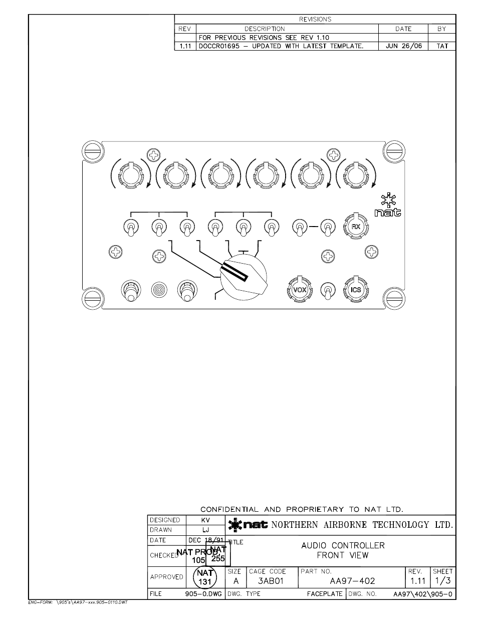Faceplate | Northern Airborne Technology AA9x User Manual | Page 42 / 49