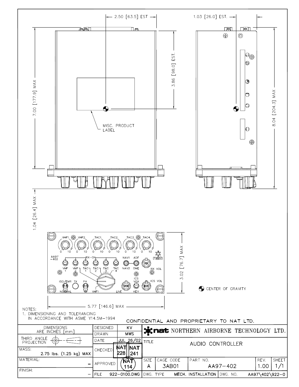 Mech. installation | Northern Airborne Technology AA9x User Manual | Page 43 / 49