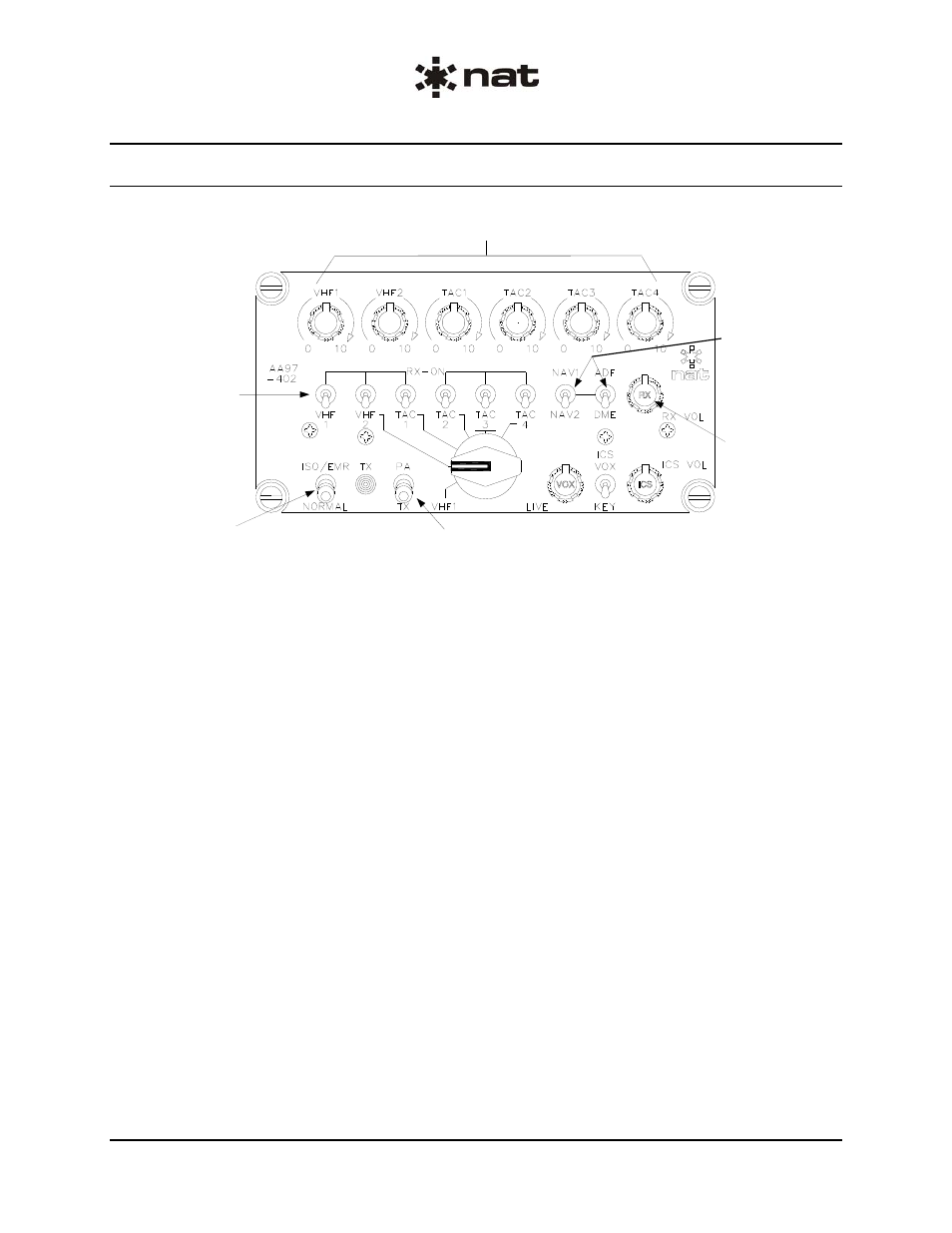 1 receive audio select switches | Northern Airborne Technology AA9x User Manual | Page 45 / 49
