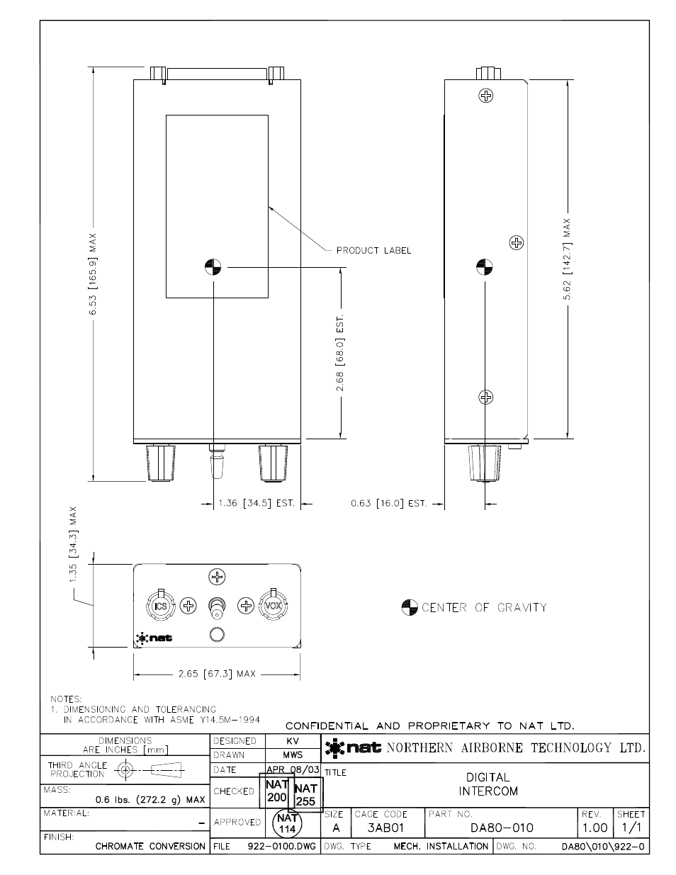 Mechanical installation | Northern Airborne Technology DA80 User Manual | Page 24 / 28