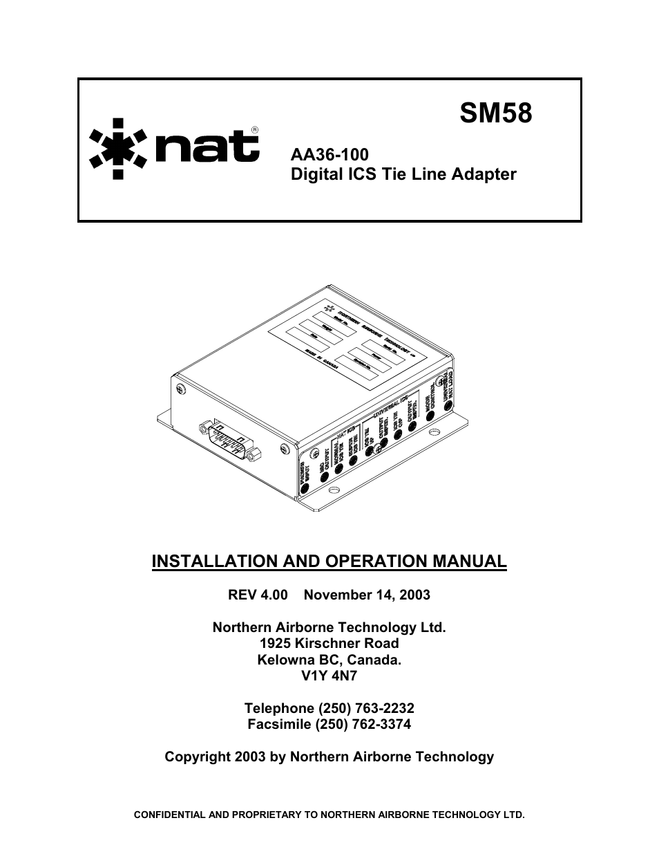 Northern Airborne Technology AA36-100 User Manual | 30 pages