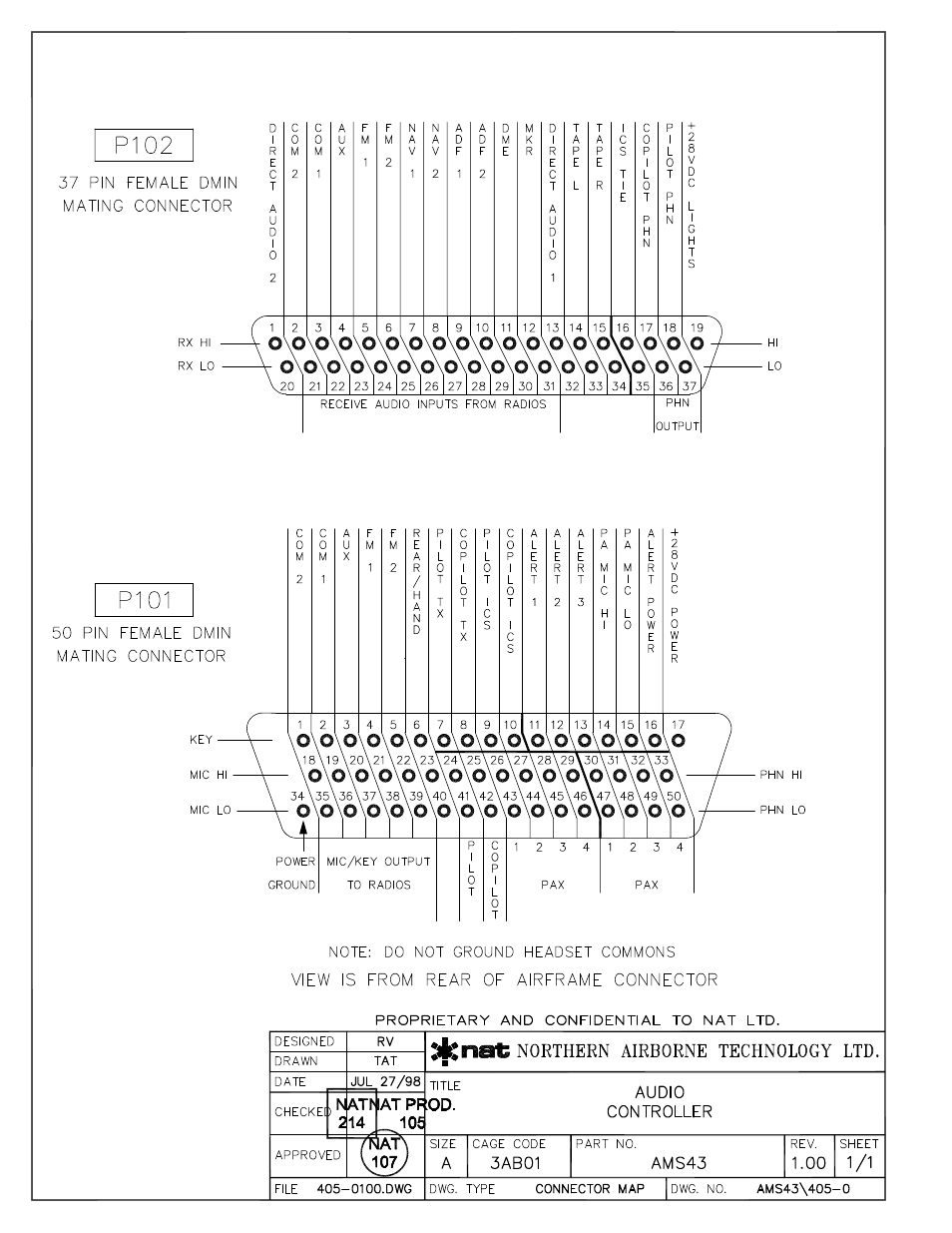 Connector map | Northern Airborne Technology AMS43 User Manual | Page 18 / 24