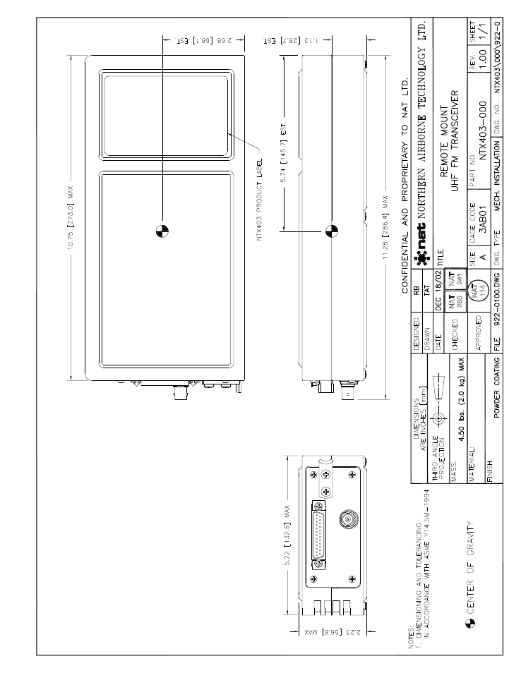 Mech. installation | Northern Airborne Technology NTX403 User Manual | Page 29 / 32