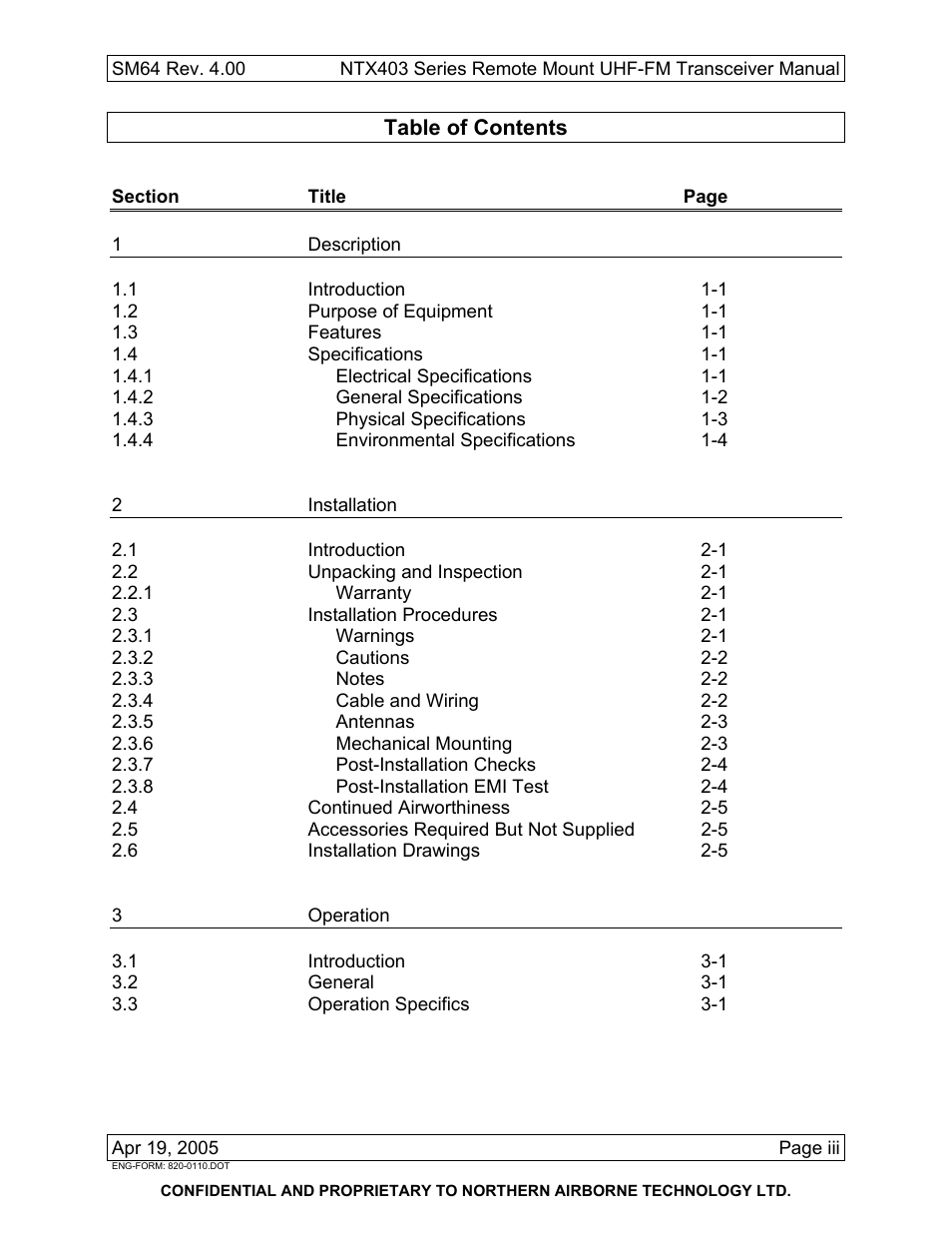 Northern Airborne Technology NTX403 User Manual | Page 7 / 32