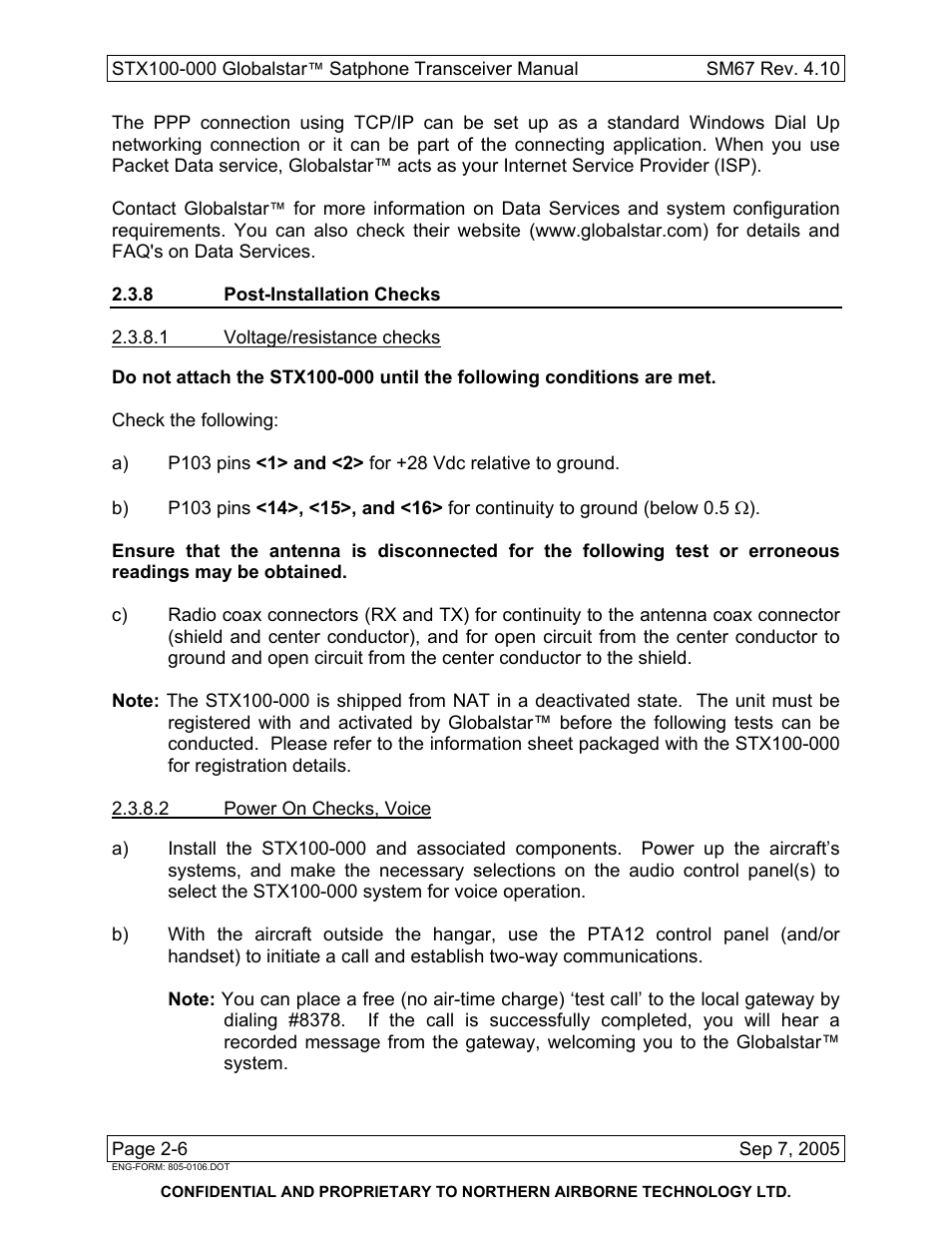 8 post-installation checks | Northern Airborne Technology STX100 User Manual | Page 22 / 56