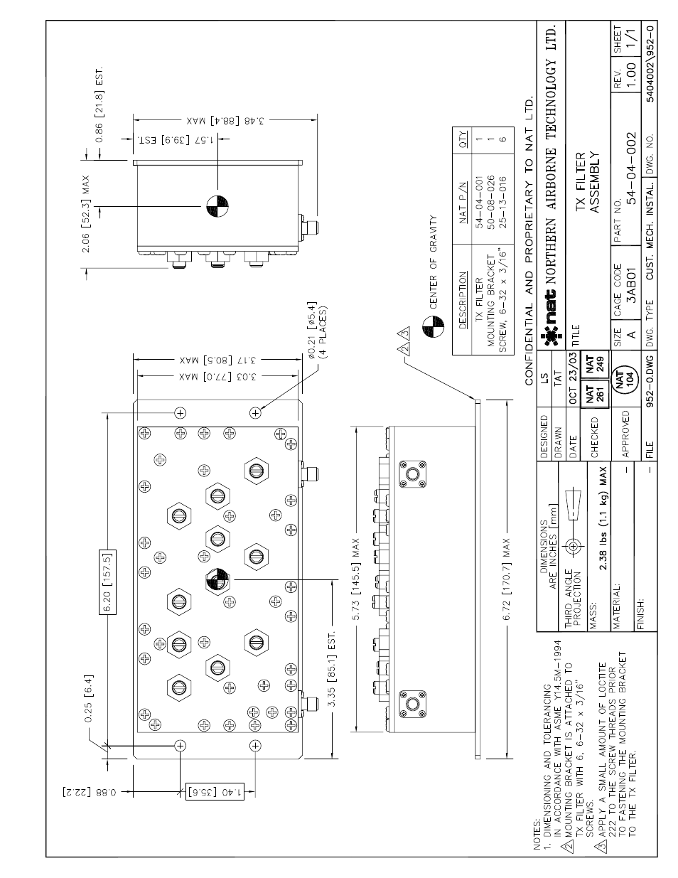 5404002 mechanical | Northern Airborne Technology STX100 User Manual | Page 53 / 56