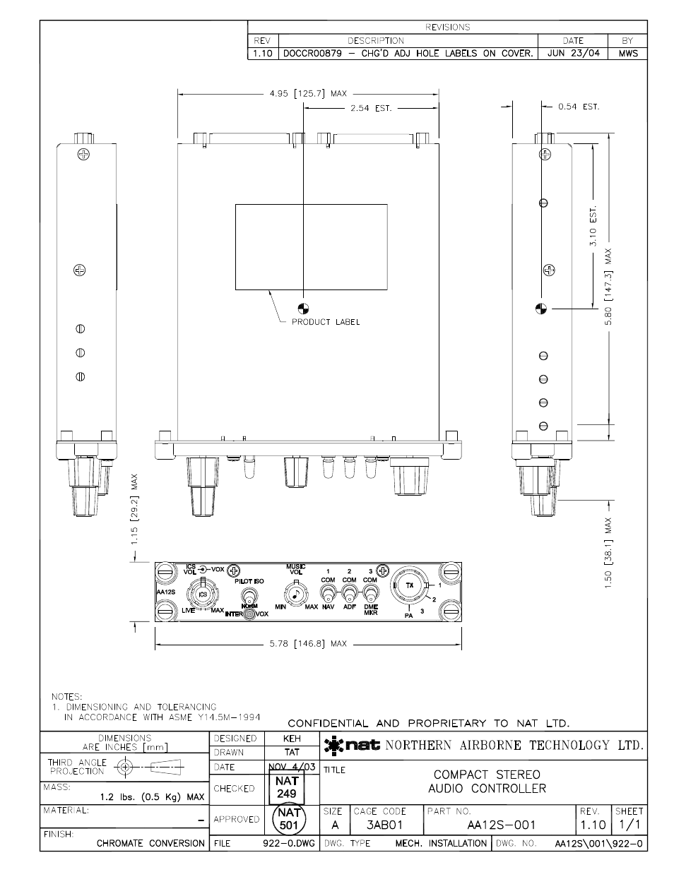 Mechanical installation | Northern Airborne Technology AA12S User Manual | Page 17 / 23
