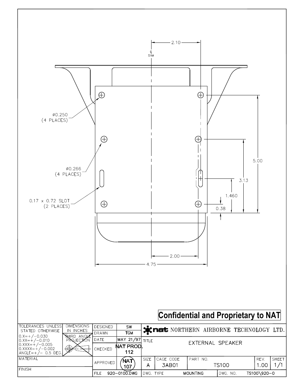 Mounting, Confidential and proprietary to nat | Northern Airborne Technology TS100 User Manual | Page 31 / 44