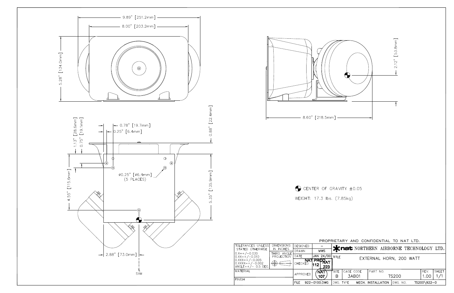 Mech. installation | Northern Airborne Technology TS100 User Manual | Page 41 / 44