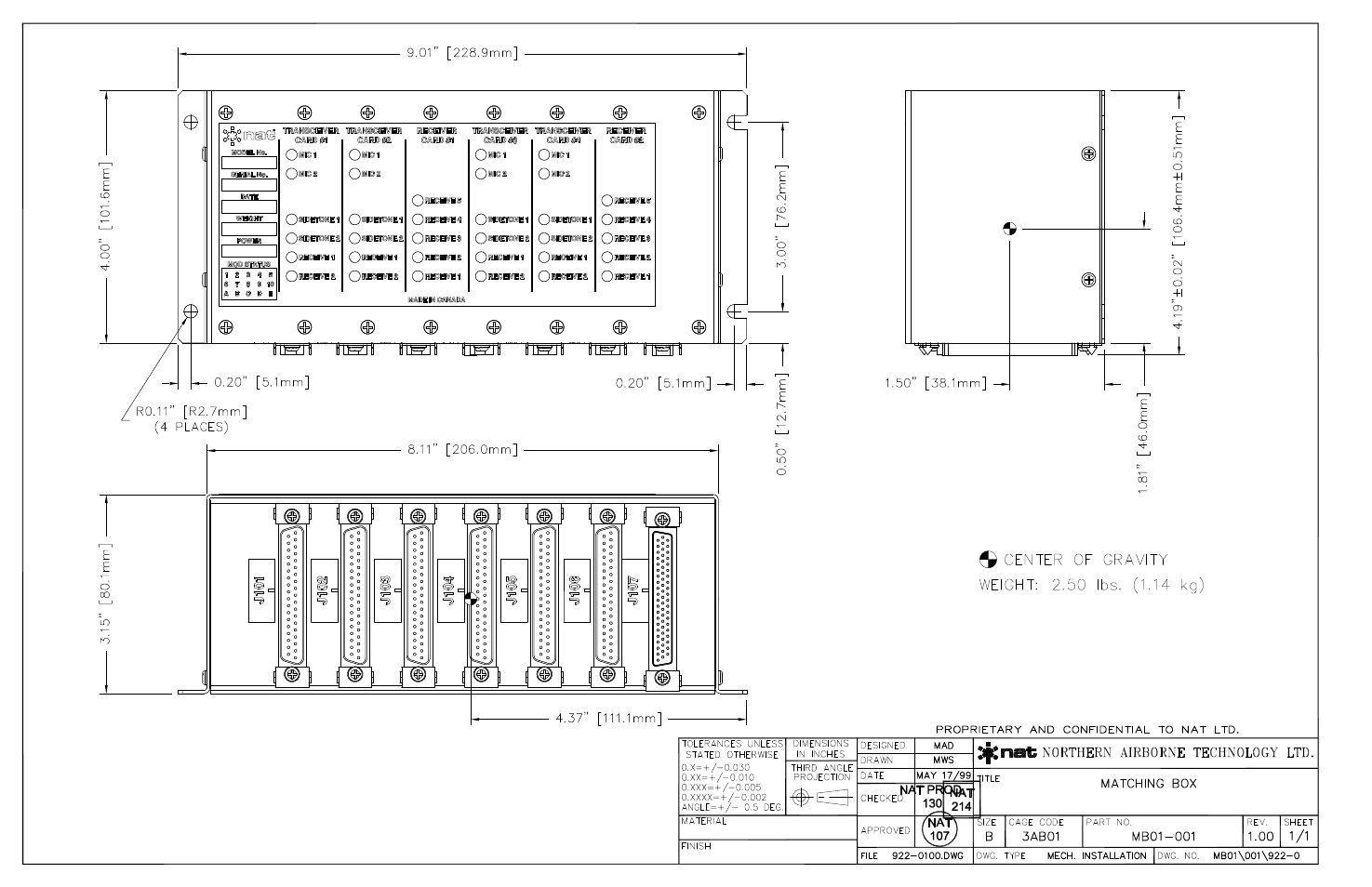 Mechanical installation | Northern Airborne Technology MB01 User Manual | Page 11 / 17