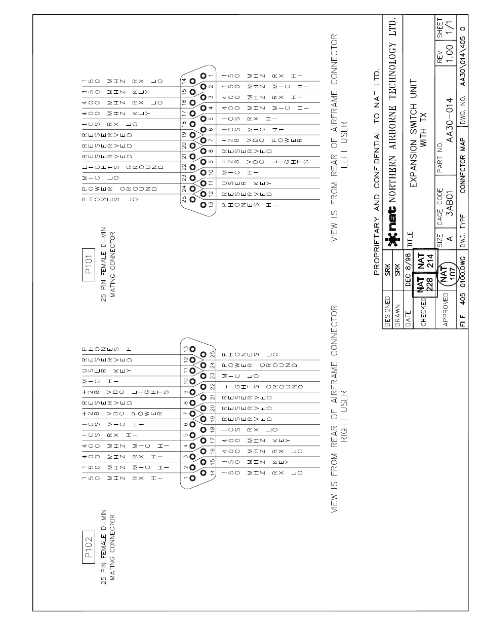 Connector map | Northern Airborne Technology AA30-0xx User Manual | Page 23 / 30
