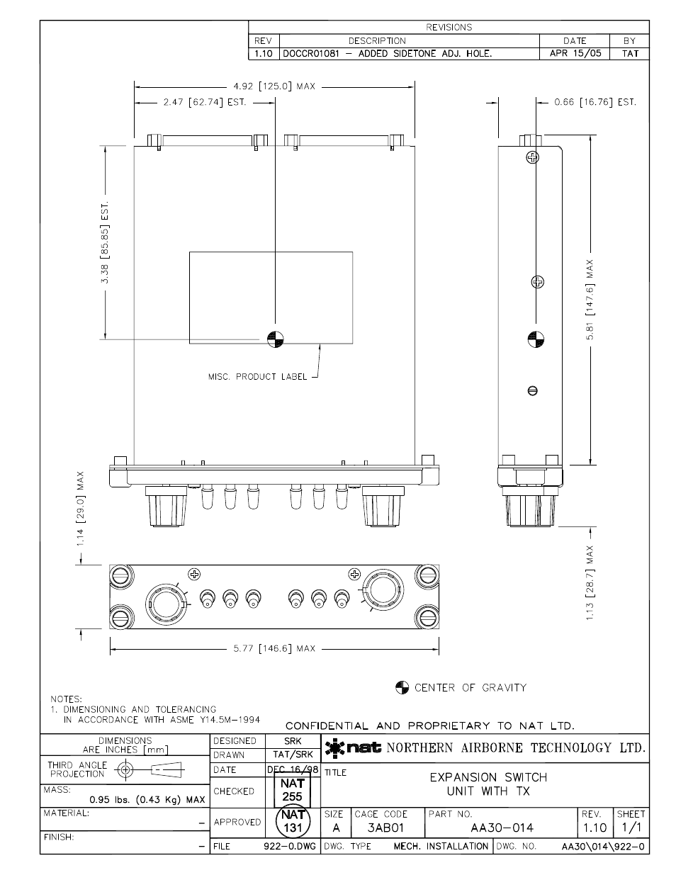 Mech. installation | Northern Airborne Technology AA30-0xx User Manual | Page 27 / 30