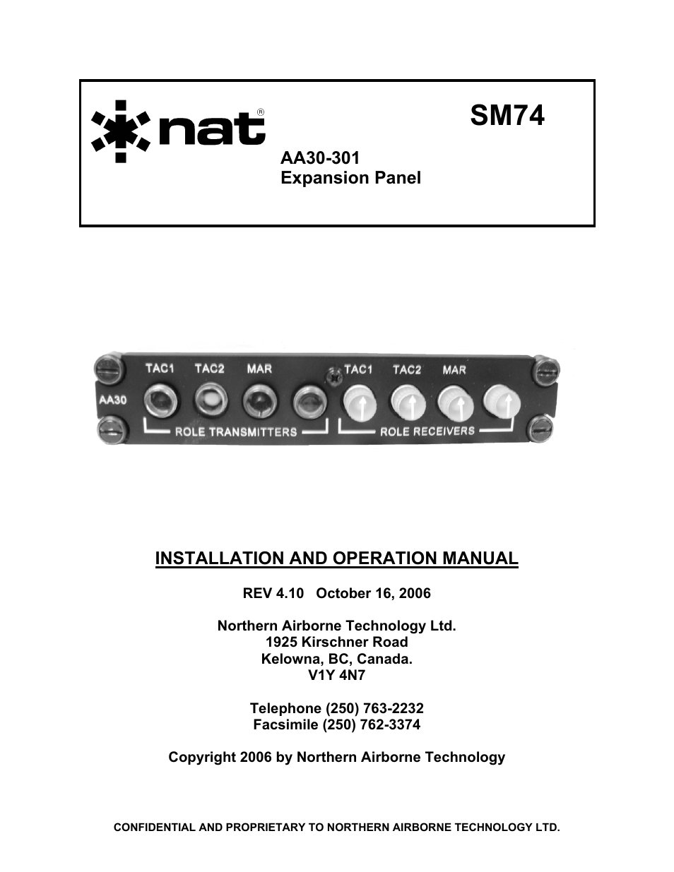 Northern Airborne Technology AA30-3xx User Manual | 38 pages