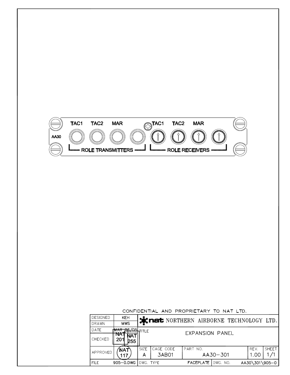 Faceplate | Northern Airborne Technology AA30-3xx User Manual | Page 25 / 38