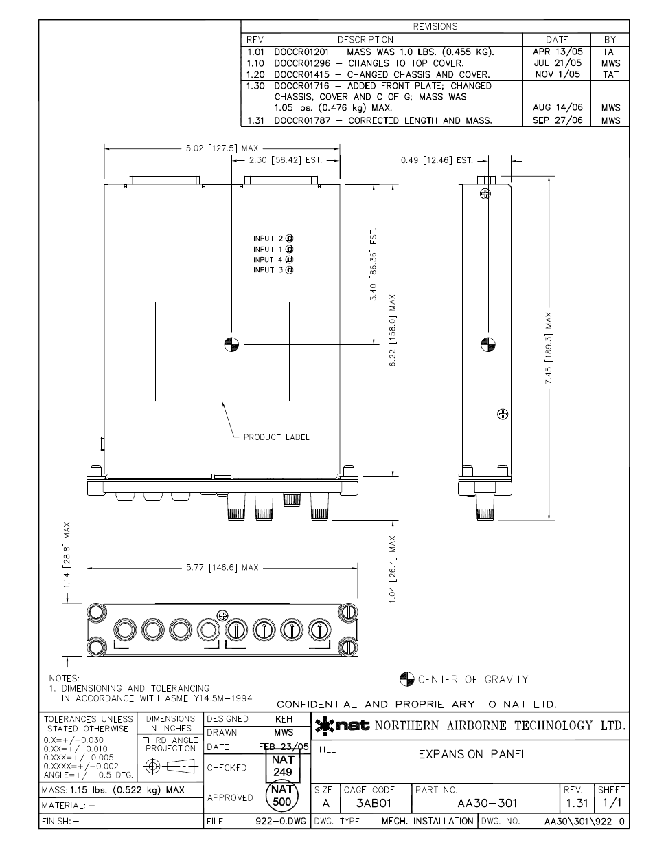 Mech. installation | Northern Airborne Technology AA30-3xx User Manual | Page 35 / 38