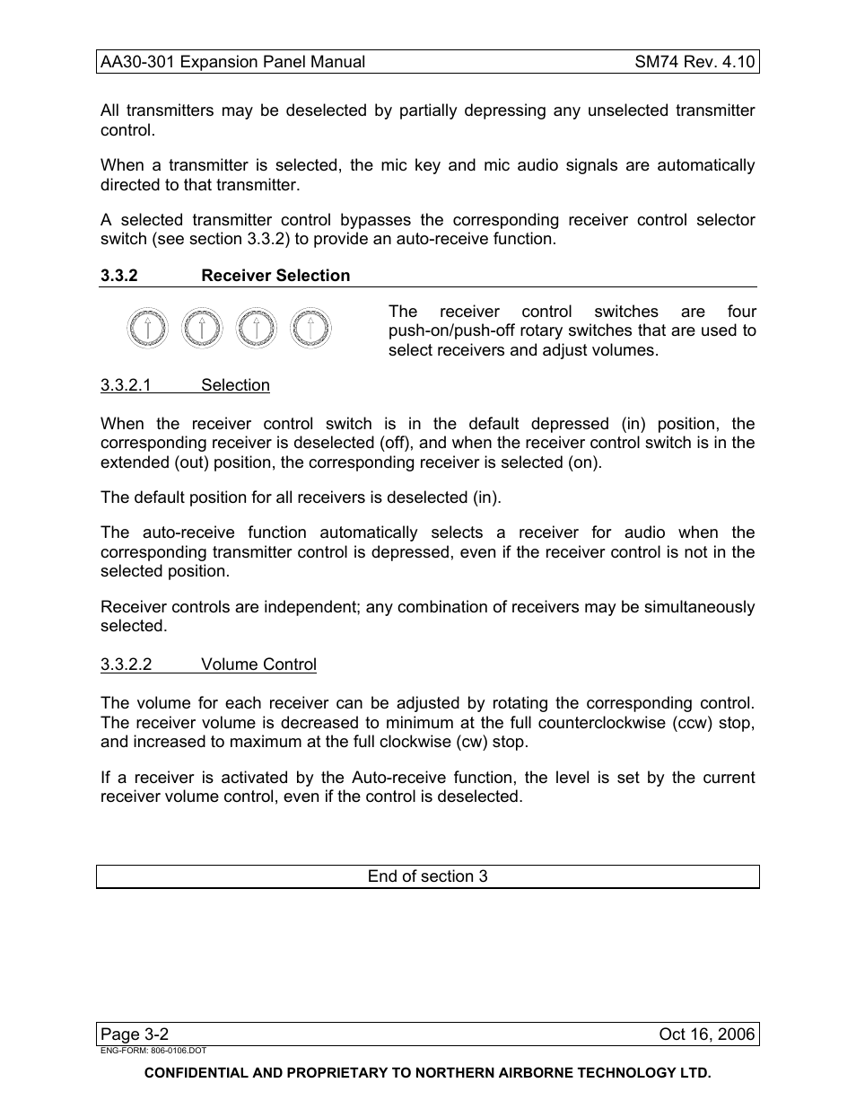 2 receiver selection | Northern Airborne Technology AA30-3xx User Manual | Page 38 / 38