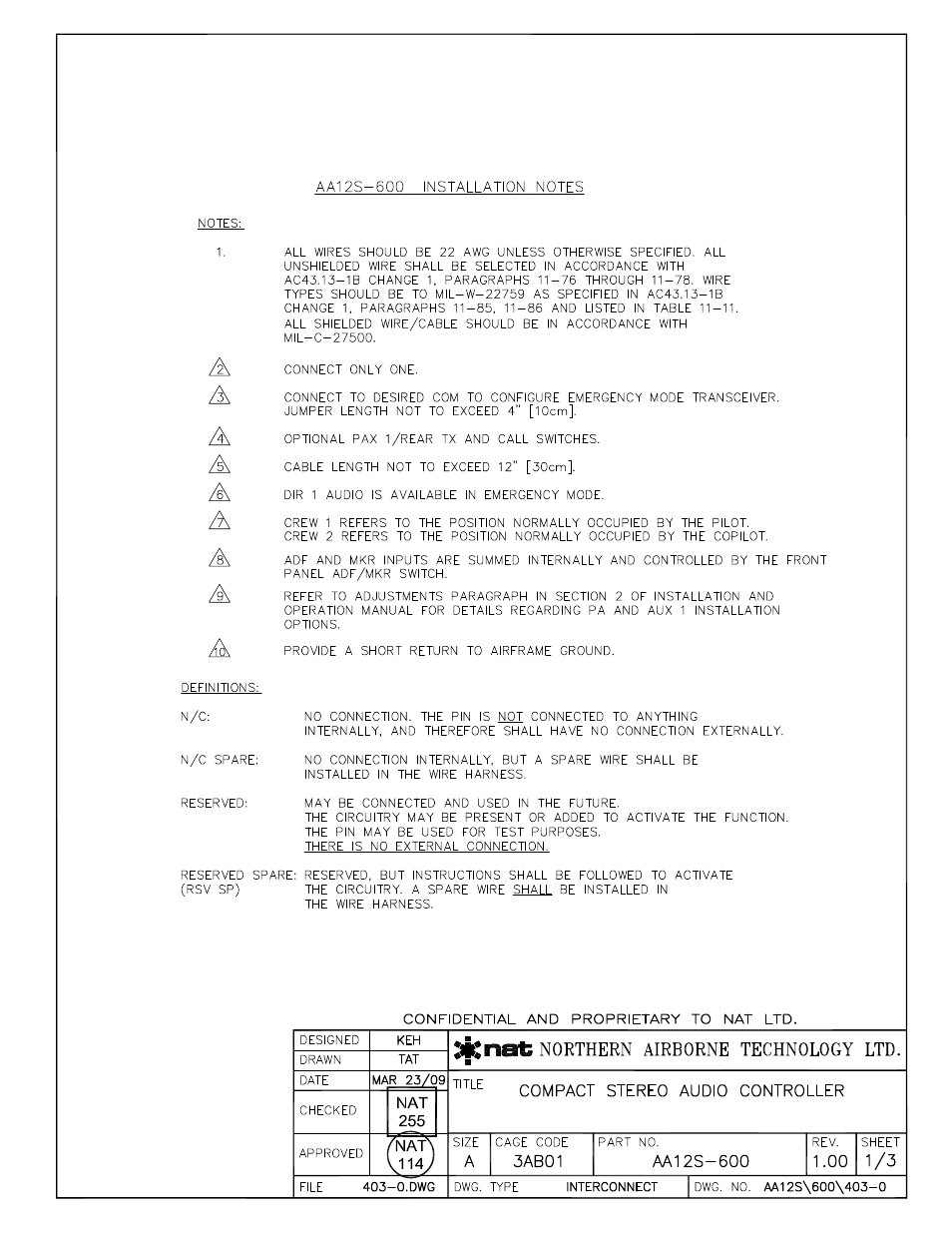 Northern Airborne Technology AA12S-600 User Manual | Page 17 / 21