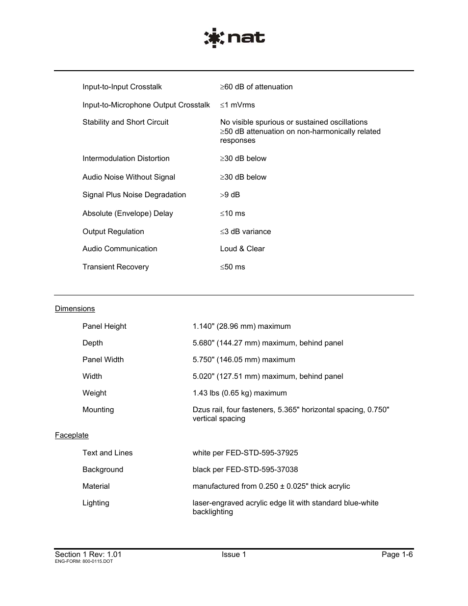 2 physical specifications | Northern Airborne Technology AA12S-600 User Manual | Page 9 / 21