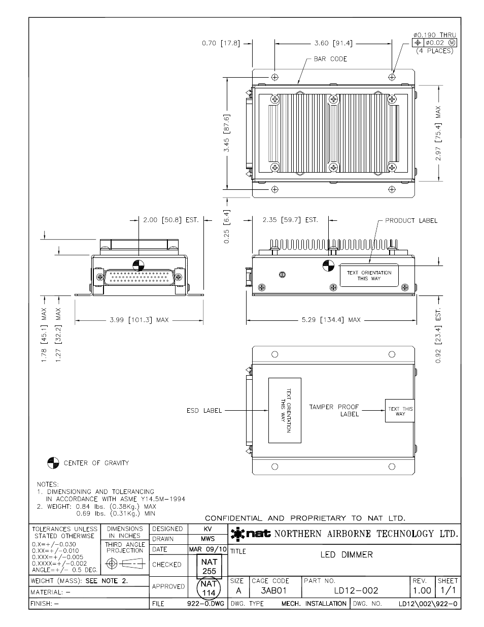 Mechanical installation | Northern Airborne Technology LD12-002 User Manual | Page 14 / 15