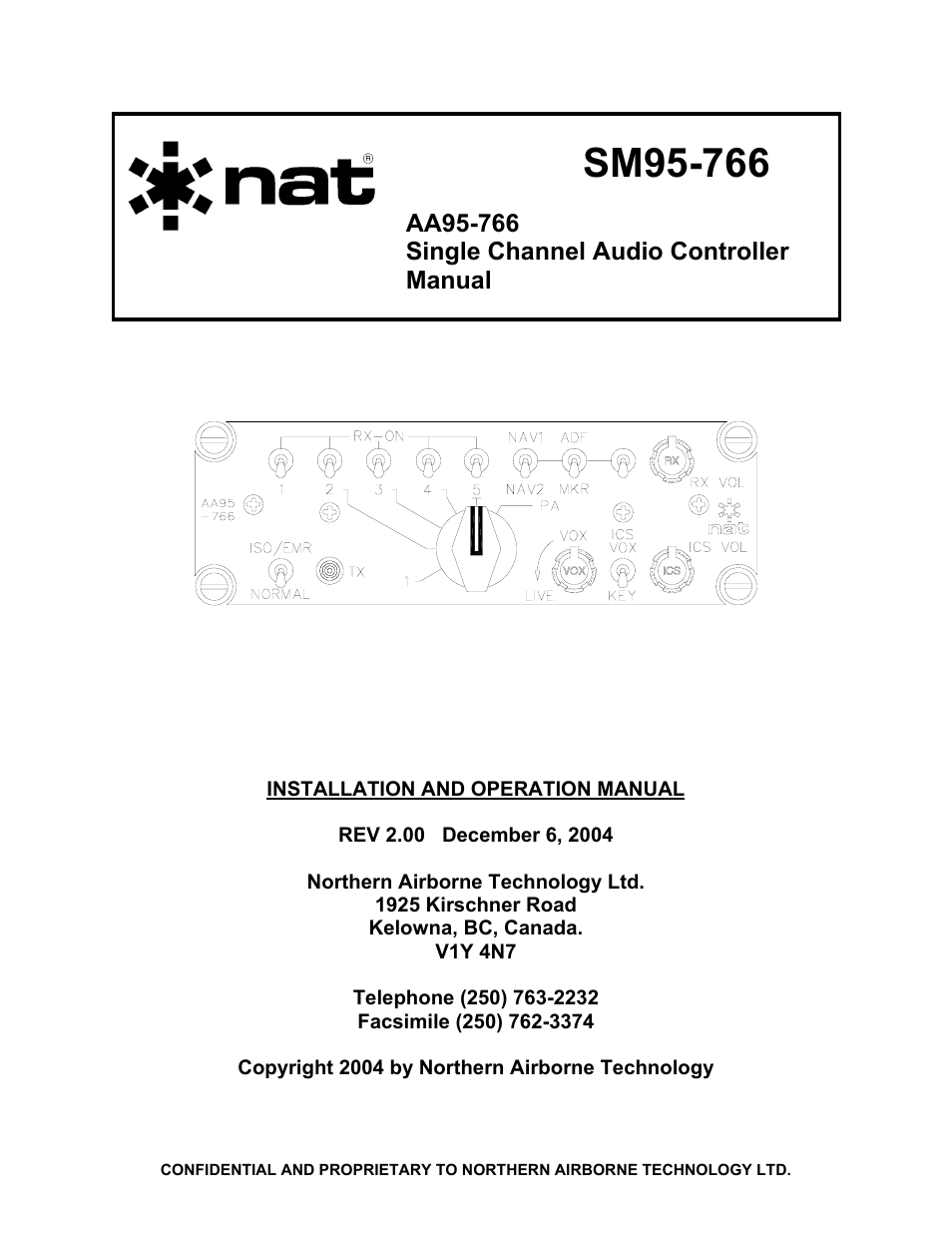 Northern Airborne Technology AA95-766 User Manual | 35 pages