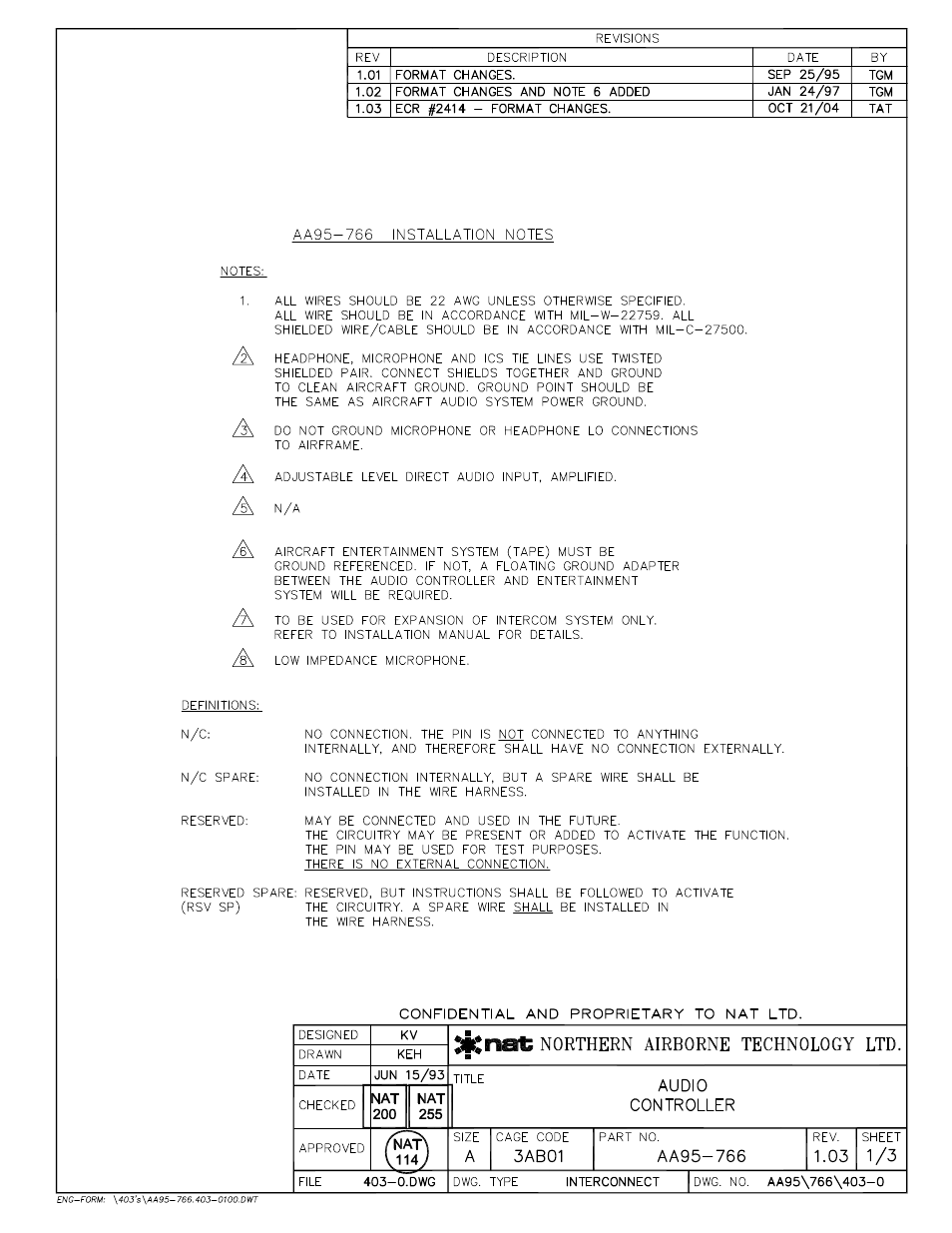 Interconnect | Northern Airborne Technology AA95-766 User Manual | Page 19 / 35