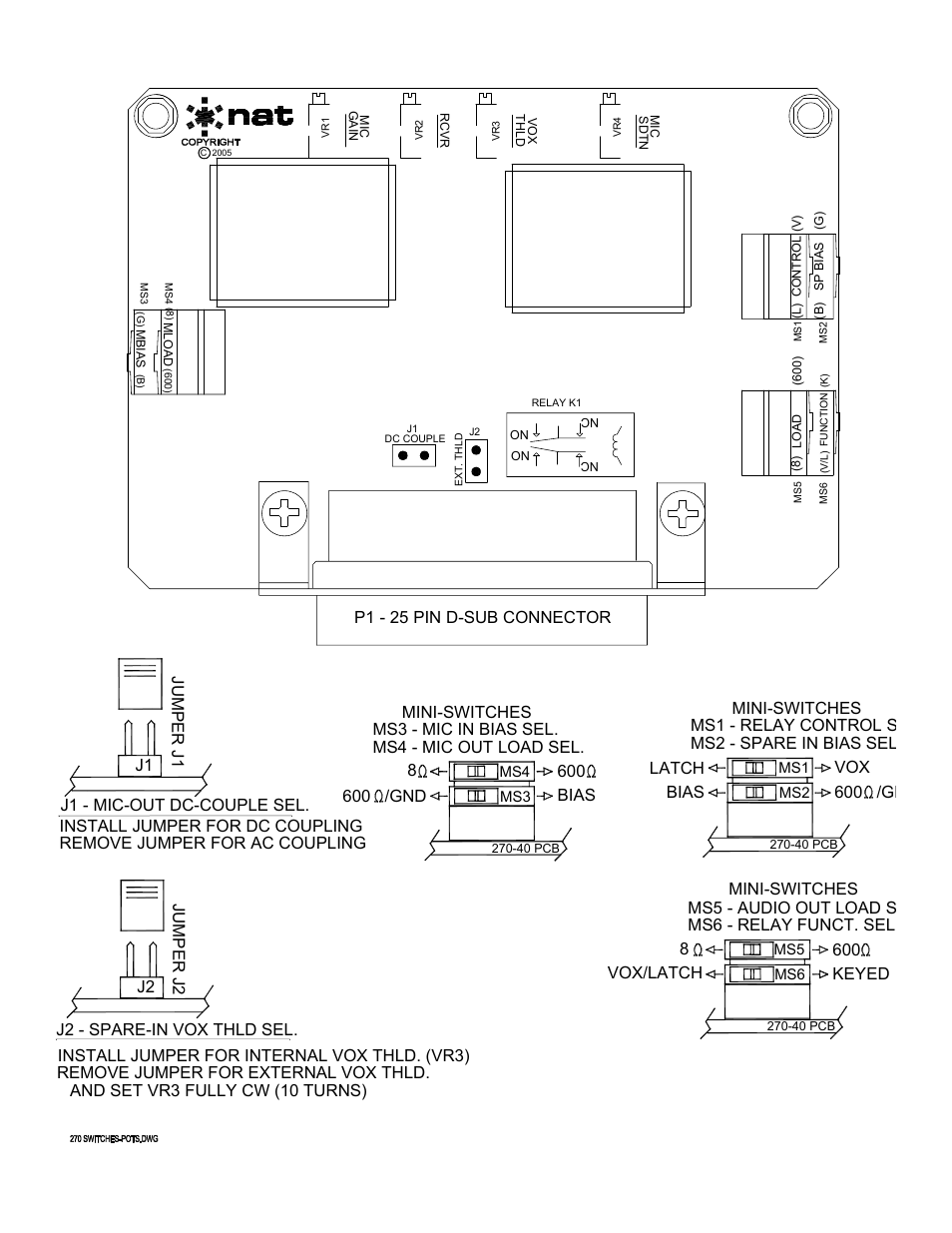 Mini-switch reference | Northern Airborne Technology 270 User Manual | Page 21 / 30