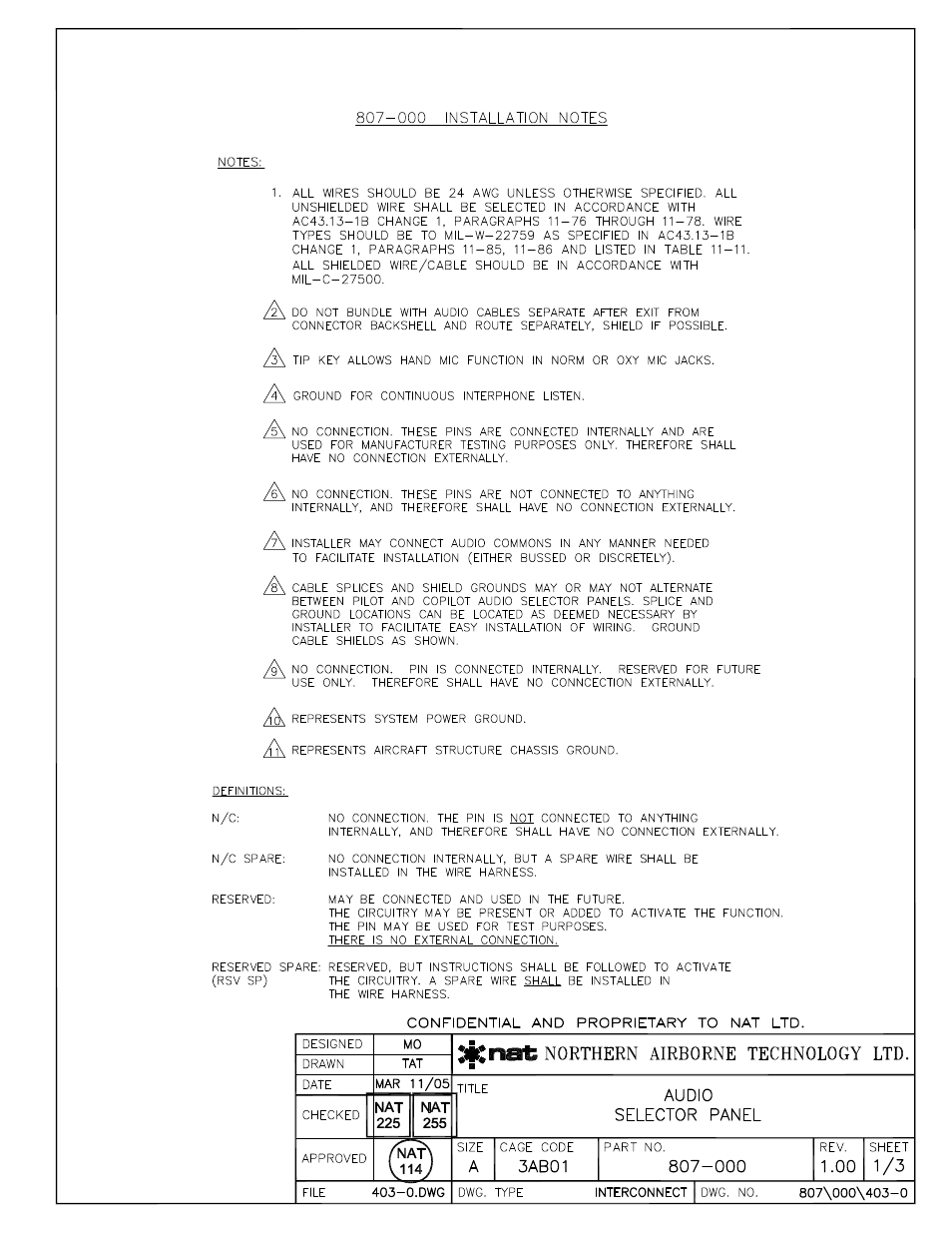 Interconnect | Northern Airborne Technology 806 User Manual | Page 33 / 53