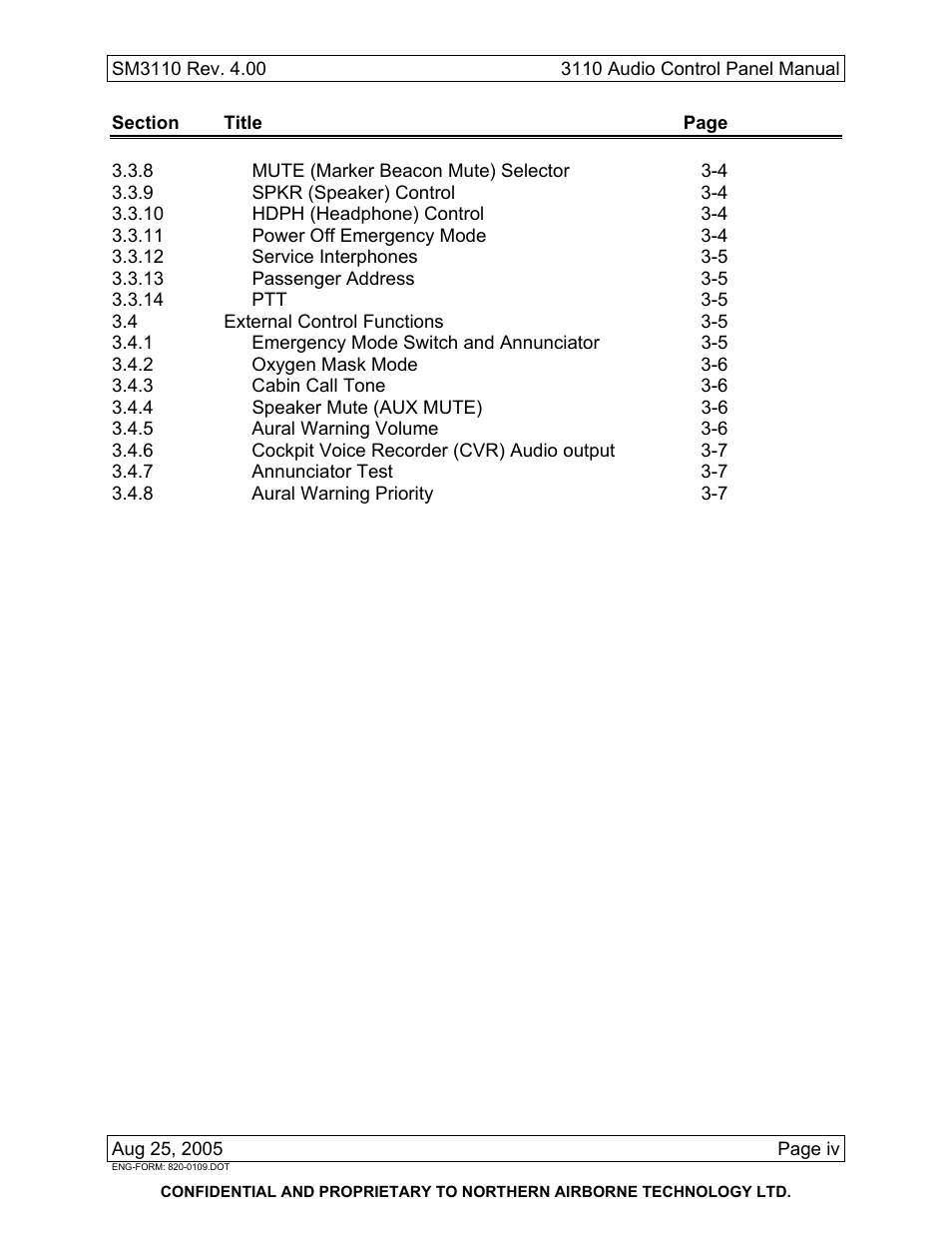 Northern Airborne Technology 3110 User Manual | Page 11 / 61